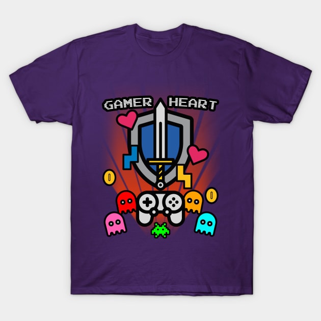 Gamer Heart T-Shirt by RetroFreak